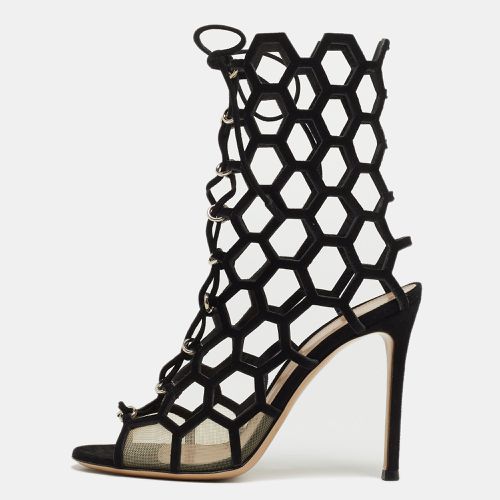 Suede and Mesh Cut Out Sandals Size 36 - Gianvito Rossi - Modalova