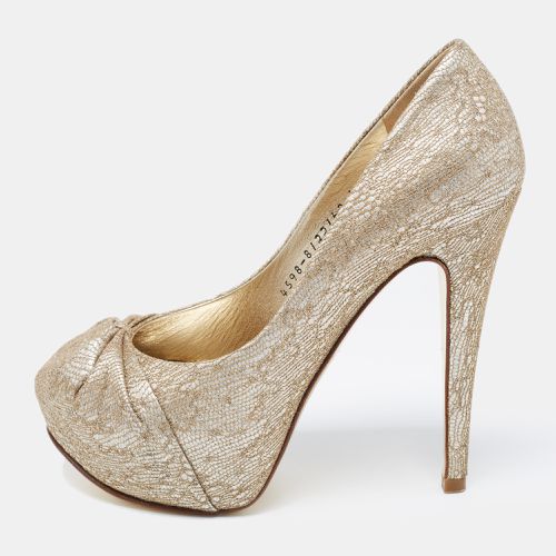 Lace and Leather Claire Platform Pumps Size 37 - Gina - Modalova