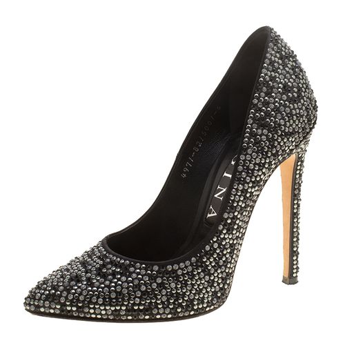 Satin Anais Crystal Embellished Pumps Size 38 - Gina - Modalova