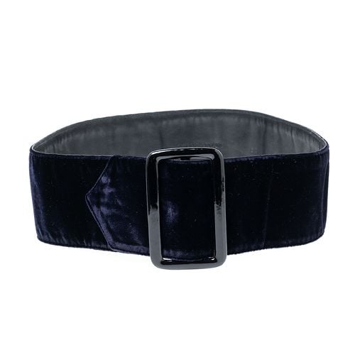 Dark Velvet Buckle Waist Belt 55CM - Giorgio Armani - Modalova