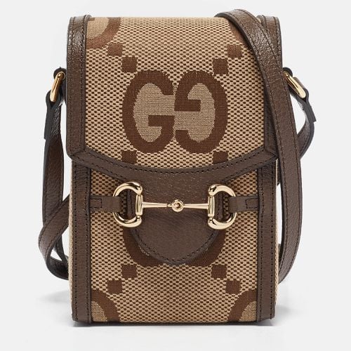 Ebony Jumbo GG Canvas Mini Horsebit 1955 Crossbody Bag - Gucci - Modalova