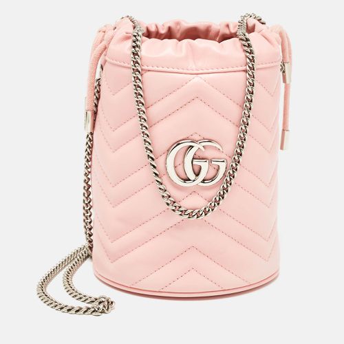 Matelasse Leather Mini GG Marmont Bucket Bag - Gucci - Modalova