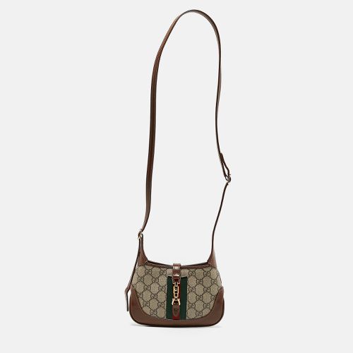 Beige/ GG Supreme Canvas and Leather Mini 1961 Jackie Shoulder Bag - Gucci - Modalova