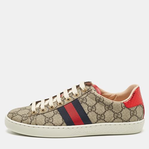 Brown GG Supreme Canvas Ace Sneakers Size 36.5 - Gucci - Modalova