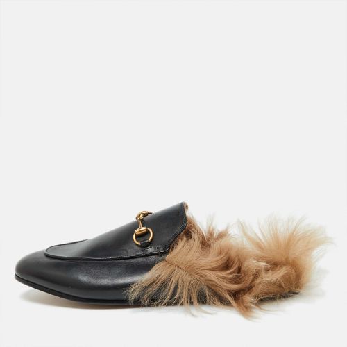 Leather Fur Princetown Flat Mules Size 41 - Gucci - Modalova