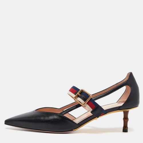 Leather Sylvie Web Strap Bamboo Heel Pumps Size 39 - Gucci - Modalova