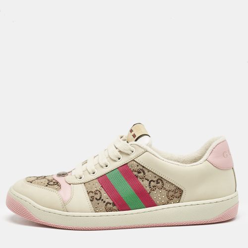 Nubuck Leather and Crystal GG Canvas Screener Sneakers Size 41.5 - Gucci - Modalova
