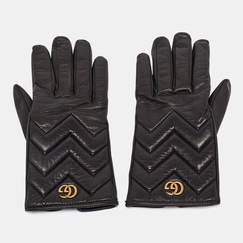 Matelassé Leather GG Marmont Gloves Size 7.5 - Gucci - Modalova