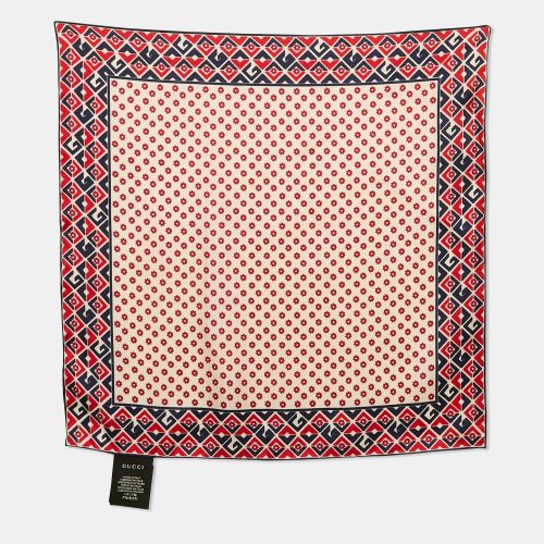 Blue Plainmetric Silk Square Scarf/Pocket Square - Gucci - Modalova