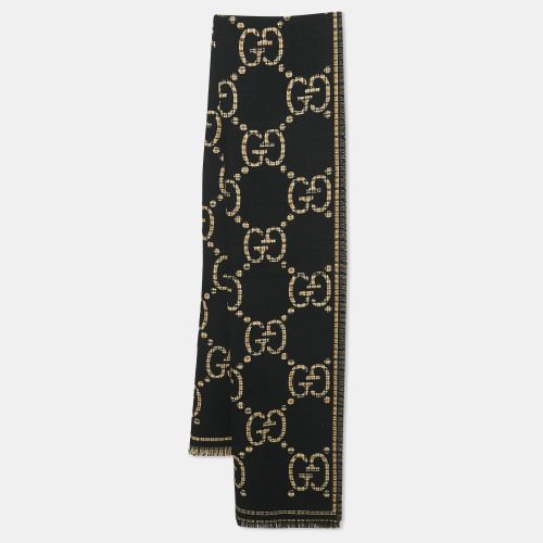 Gucci Black Fringe Scarf - Gucci - Modalova