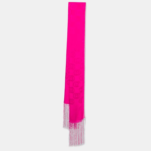 Fuchsia GG Pattern Silk Fringed Stole - Gucci - Modalova