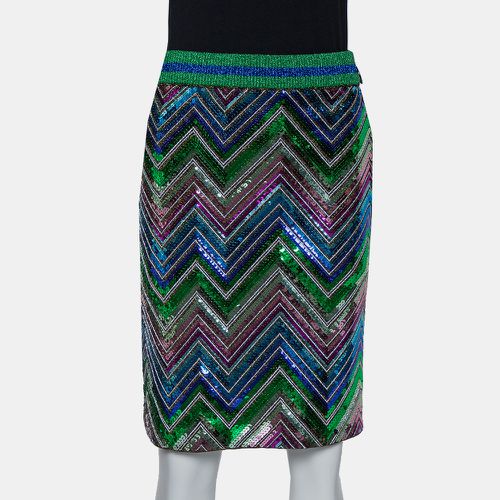 Lurex Knit Chevron Pattern Sequin Embellished Skirt L - Gucci - Modalova