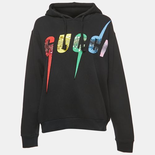 Cotton Sequined Logo Hooded Oversized Sweatshirt XS - Gucci - Modalova