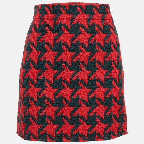 Green Houndstooth Wool Mini Skirt S - Gucci - Modalova