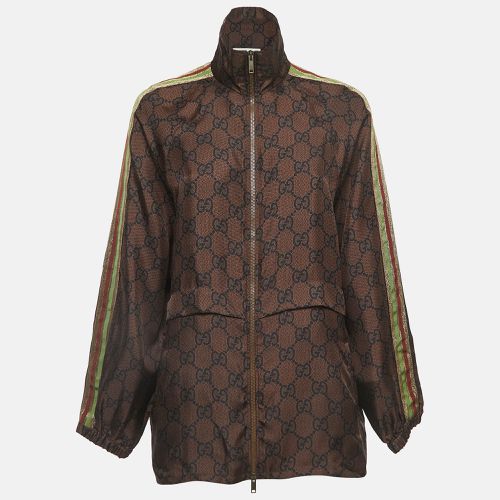 GG Supreme Print Silk Zip-Up Tape Trim Jacket S - Gucci - Modalova