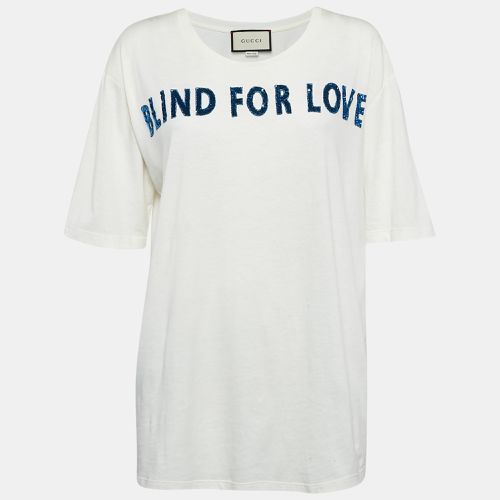 Blind For Love Sequin Jersey Oversized T-Shirt M - Gucci - Modalova