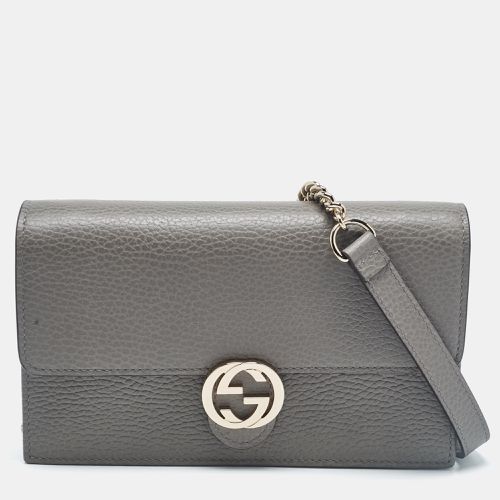 Leather Leather Interlocking G Wallet On Chain - Gucci - Modalova