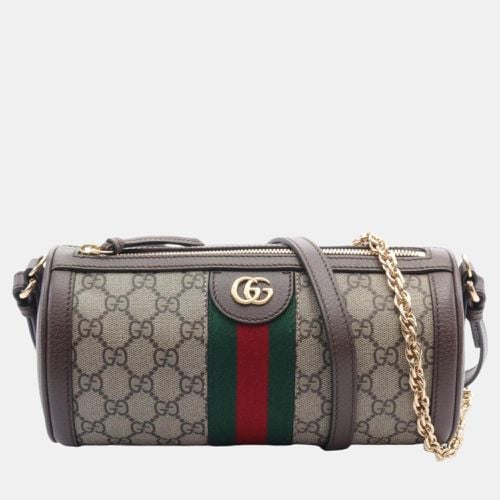 Brown Multicolor Coated Canvas Leather Ophidia GG Supreme Bag - Gucci - Modalova