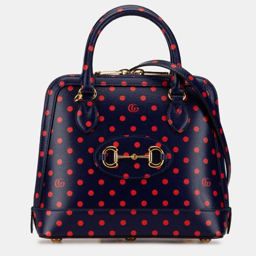 Leather Small Horsebit 1955 Polka Dot Top Handle Satchel Bag - Gucci - Modalova