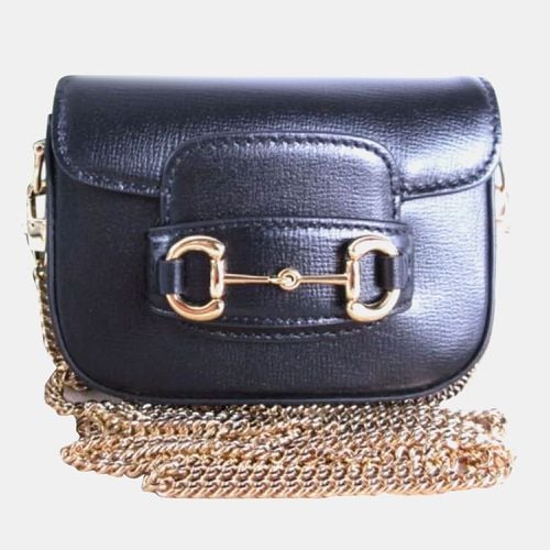 Leather Metal Horsebit Pochette Bag - Gucci - Modalova