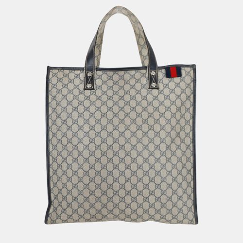 Navy Blue GG Supreme Canvas Vertical Web Loop Tote - Gucci - Modalova