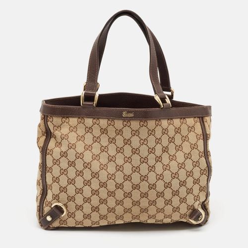 Brown GG Canvas and Leather Abbey Day Tote - Gucci - Modalova