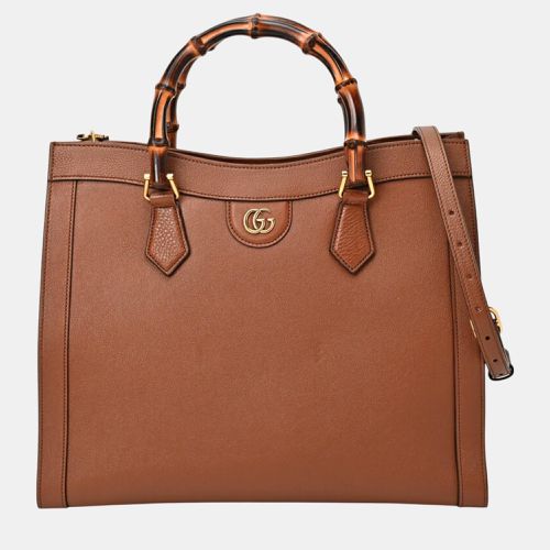 Leather Bamboo Diana Medium Tote Bag - Gucci - Modalova