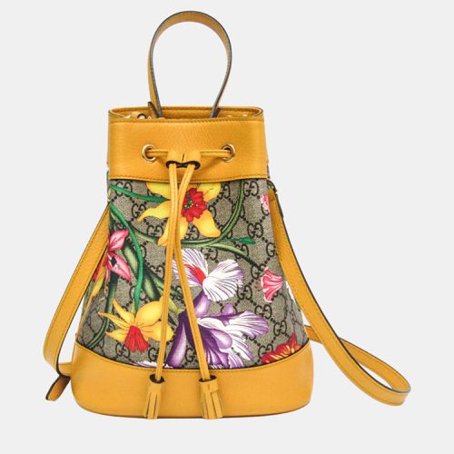 Yellow Flora PVC Leather Baguette Bag - Gucci - Modalova