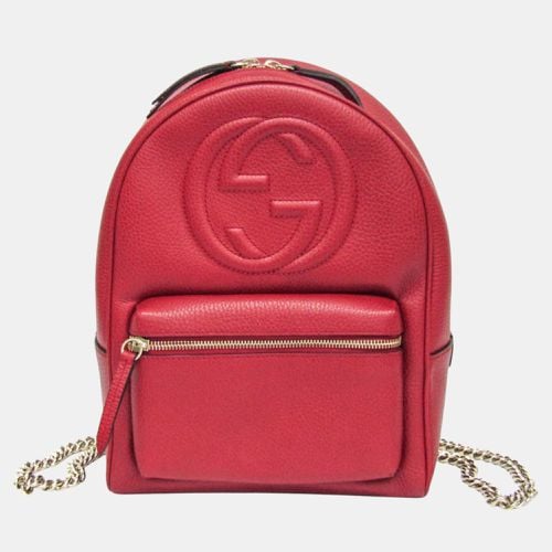 Soho Interlocking G Leather Backpack - Gucci - Modalova