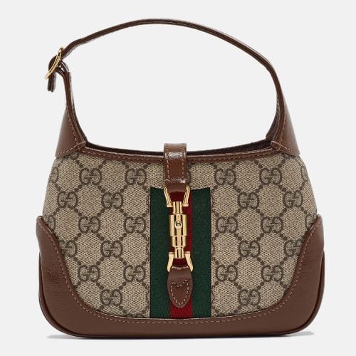 Beige GG Supreme Canvas and Leather Mini 1961 Jackie Shoulder Bag - Gucci - Modalova