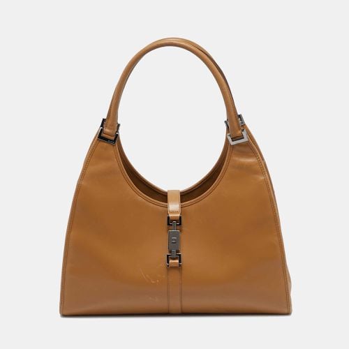 Leather Large Jackie Bardot Hobo - Gucci - Modalova