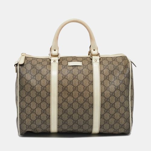 White GG Supreme Canvas and Leather Medium Joy Boston Bag - Gucci - Modalova