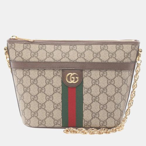 Brown Multicolor Coated Canvas Leather Ophidia GG Supreme Shoulder Bag - Gucci - Modalova