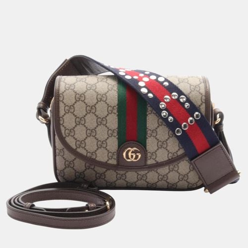 Brown Coated Canvas Leather Ophidia Small GG Supreme Shoulder Bag - Gucci - Modalova