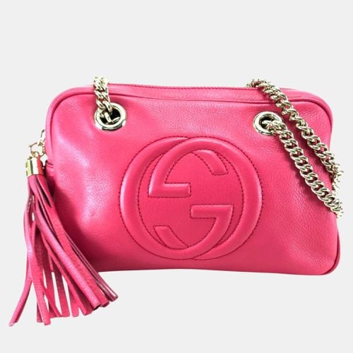 Leather Interlocking G Soho Double Chain Shoulder Bag - Gucci - Modalova