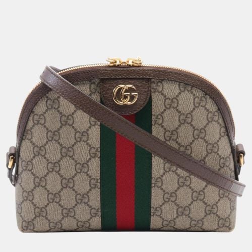 Coated Canvas Leather Brown Multicolor Ophidia GG Supreme Shoulder Bag - Gucci - Modalova