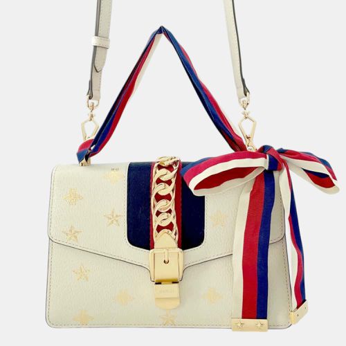 Ivory Leather Sylvie Shoulder Bag - Gucci - Modalova