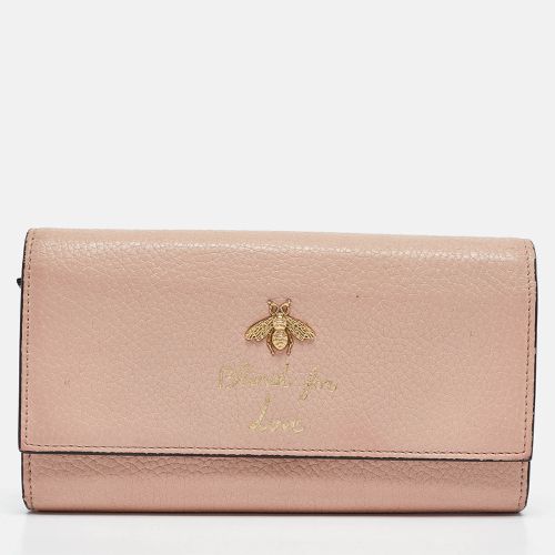 Leather Blind for Love Flap Continental Wallet - Gucci - Modalova