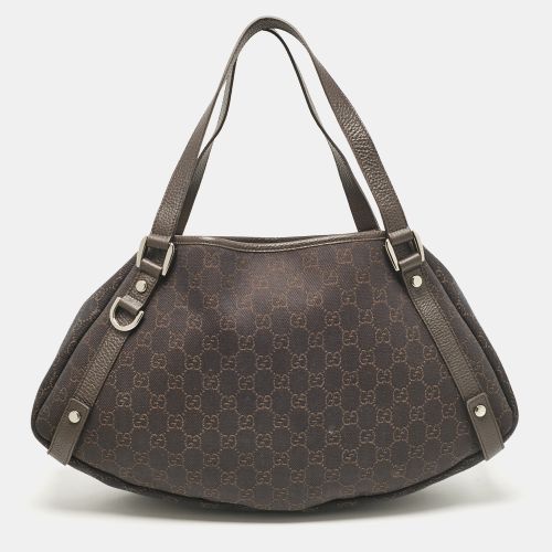 Dark GG Canvas and Leather Medium Abbey Hobo - Gucci - Modalova