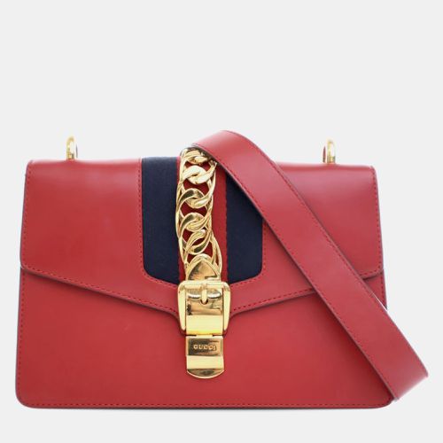 Leather Small Leather Sylvie Satchel - Gucci - Modalova