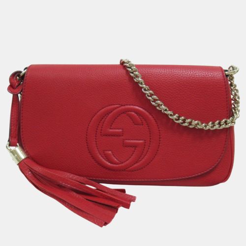 Leather Soho Chain Shoulder Bag - Gucci - Modalova