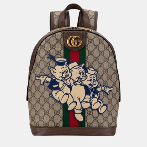 Multicolor Pvc Leather Gg Supreme The Three Little Pigs Backpack - Gucci - Modalova