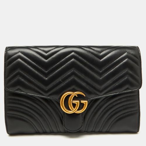 Chevron Leather GG Marmont Flap Clutch - Gucci - Modalova