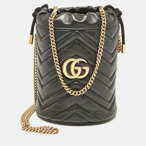 Matelasse Leather Mini GG Marmont Bucket Bag - Gucci - Modalova