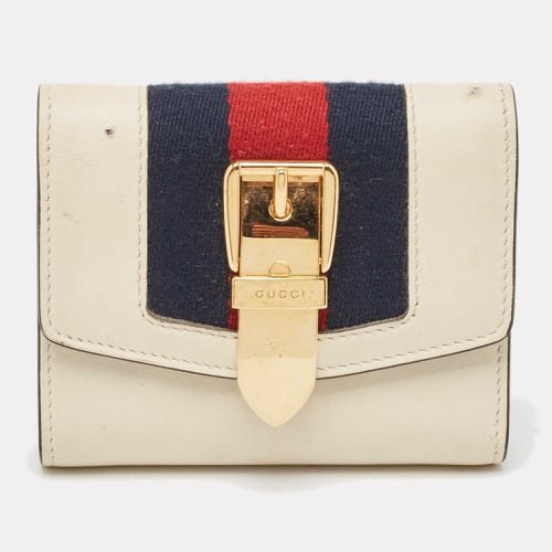 Leather Sylvie Trifold Wallet - Gucci - Modalova