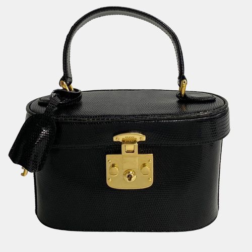 Lizard Leather Vanity Style Small Top Handle Bag - Gucci - Modalova