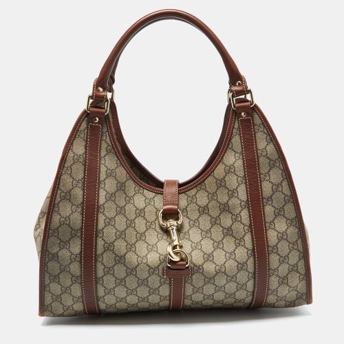 Brown GG Supreme Canvas and Leather Jackie O Hobo - Gucci - Modalova