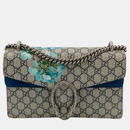 Blue/ GG Supreme Canvas and Suede Small Dionysus Blooms Shoulder Bag - Gucci - Modalova