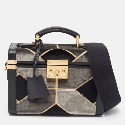 Grey Printed Velvet and Leather Savoy Beauty Case Bag - Gucci - Modalova