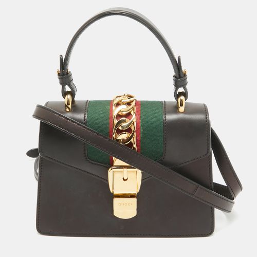 Leather Mini Web Sylvie Top Handle Bag - Gucci - Modalova